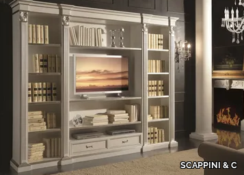 35TH ANNIVERSARY 2005 - Open wooden bookcase with TV stand _ SCAPPINI & C