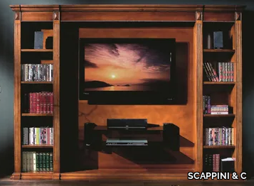 35TH ANNIVERSARY 2008 - Walnut TV cabinet with shelves _ SCAPPINI & C