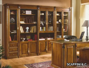 35TH ANNIVERSARY 312-313-314-317 - Open wooden bookcase with drawers _ SCAPPINI & C