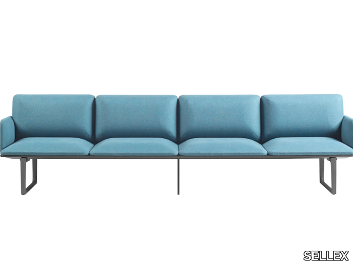 SQUARE - Freestanding fabric beam seating with armrests _ SELLEX