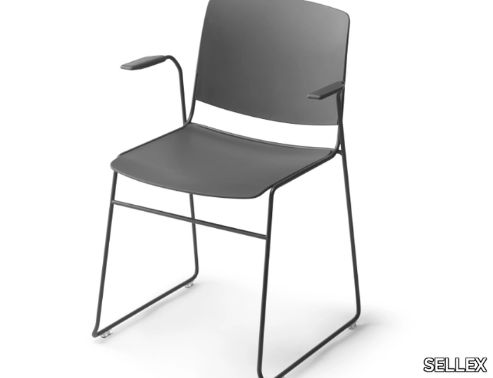 MASS - Polypropylene chair with armrests _ SELLEX