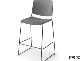 MASS - High polypropylene stool with footrest _ SELLEX