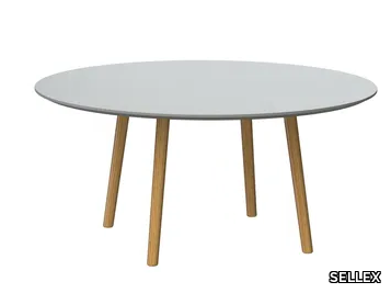 FLY - Round table with solid oak legs _ SELLEX