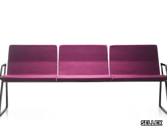 BILDU - Modular fabric bench seating with back _ SELLEX