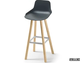 SET - Trestle-based plastic stool with footrest _ SELLEX