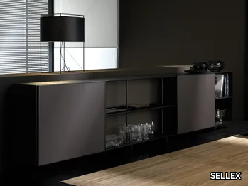 ZUMM - Extruded aluminium sideboard with sliding doors _ SELLEX