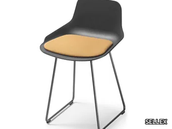 SET - Sled base polypropylene chair with integrated cushion _ SELLEX