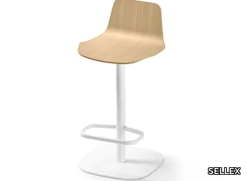 SET - Swivel wooden stool with footrest _ SELLEX