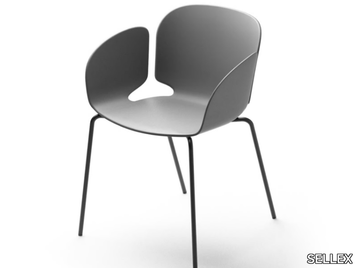 NEST - Stackable polypropylene chair with armrests _ SELLEX