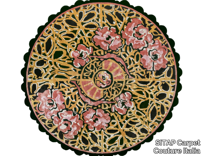 HANAMI - Round handmade fabric rug with floral pattern _ SITAP Carpet Couture Italia