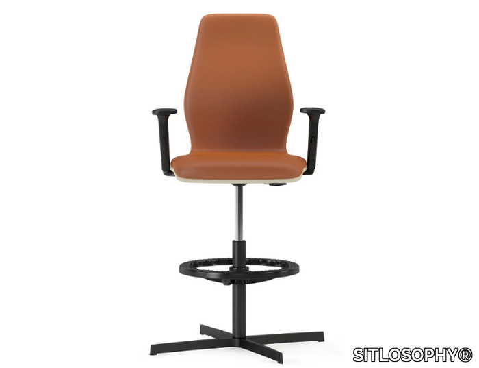 NAMI - Swivel office stool with 4-Spoke base with back _ SITLOSOPHY®