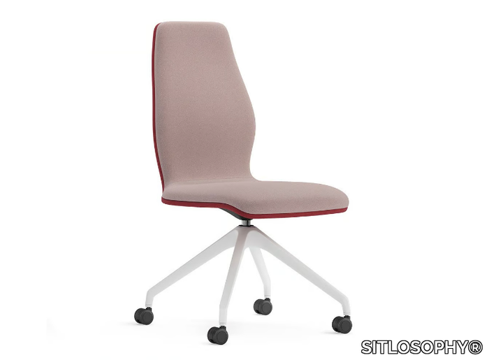 NAMI - Swivel trestle-based chair with castors _ SITLOSOPHY®