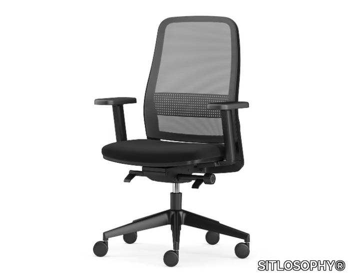 KILIG - Swivel mesh office chair with armrests with 5-Spoke base _ SITLOSOPHY®