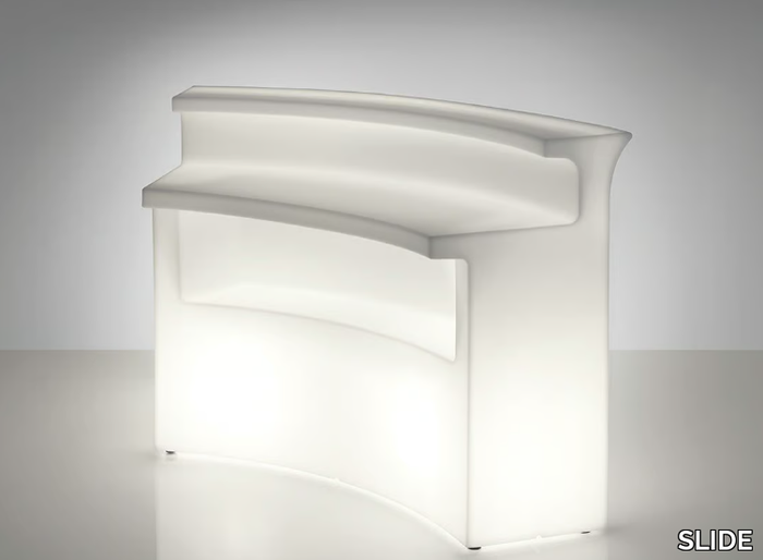 BREAK BAR - Illuminated outdoor polyethylene bar counter _ SLIDE