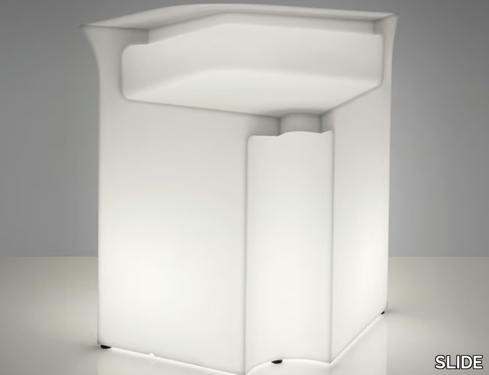 BREAK CORNER - Illuminated outdoor polyethylene bar counter _ SLIDE