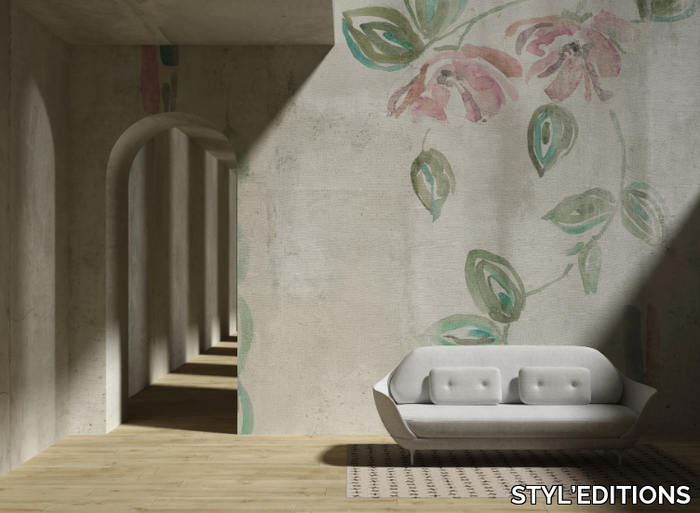 PENNELLATE - FIORE - Ecological wallpaper with floral pattern _ STYL’EDITIONS