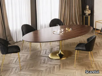 GLAM - Macassar ebony oval table and metal base _ Scandal