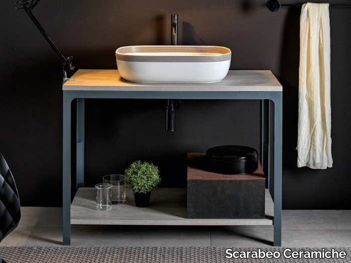 ABLE - Floor-standing single vanity unit _ Scarabeo Ceramiche