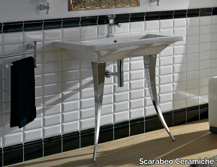 BUTTERFLY - Rectangular ceramic washbasin _ Scarabeo Ceramiche