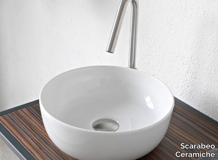 GLAM - Countertop round ceramic washbasin _ Scarabeo Ceramiche