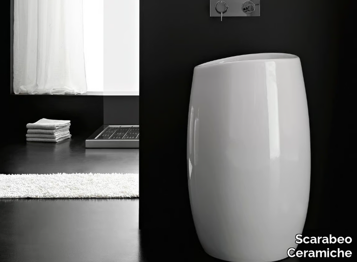 MOAI - Freestanding ceramic washbasin _ Scarabeo Ceramiche