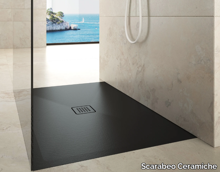 STEP - Flush fitting rectangular ceramic shower tray _ Scarabeo Ceramiche