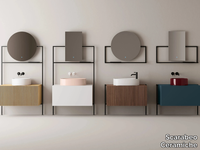 PICTURE - Vanity unit with mirror _ Scarabeo Ceramiche