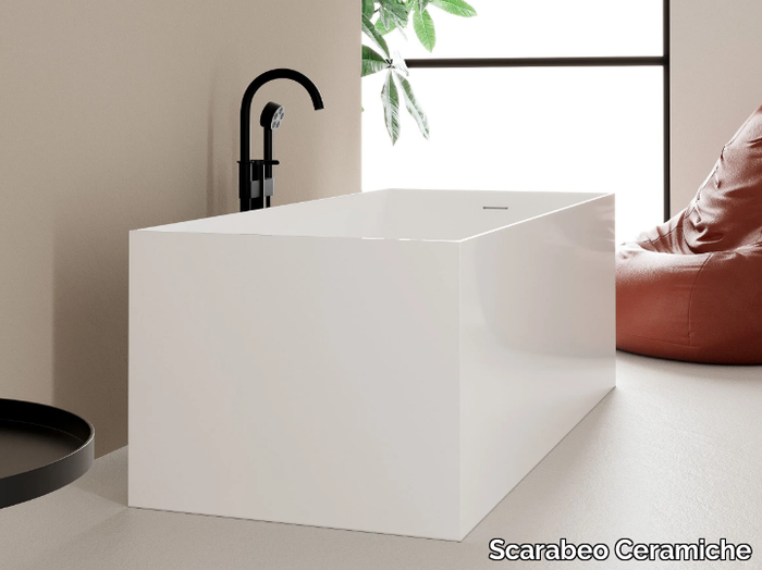 TEOREMA 2.0 - Rectangular ceramic bathtub _ Scarabeo Ceramiche