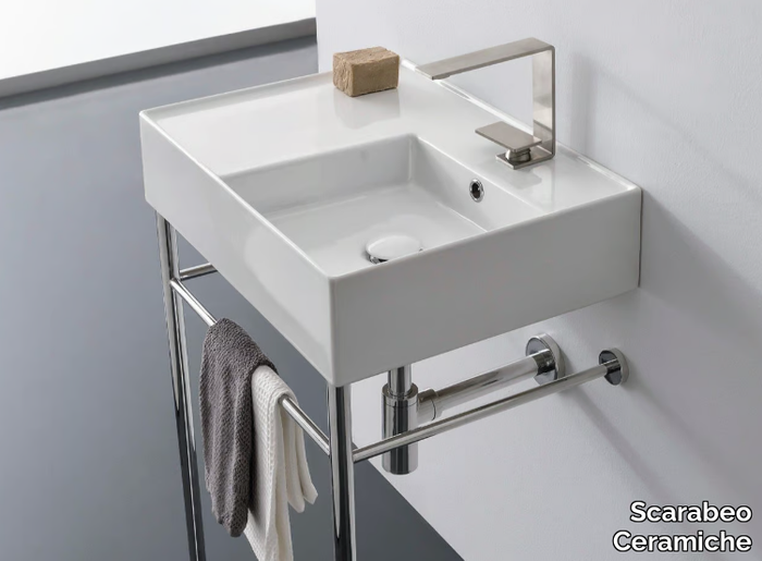 TEOREMA 2.0 - Console ceramic washbasin _ Scarabeo Ceramiche