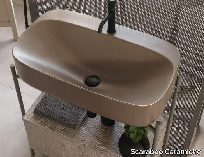 COLORS - Console single ceramic washbasin _ Scarabeo Ceramiche