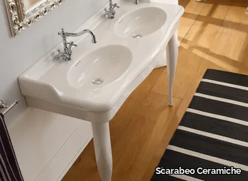 CASTELLANA - Console double ceramic washbasin _ Scarabeo Ceramiche