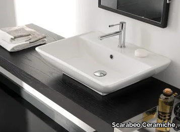 KYLIS R - Rectangular ceramic washbasin _ Scarabeo Ceramiche