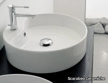 GEO R - Countertop round ceramic washbasin _ Scarabeo Ceramiche