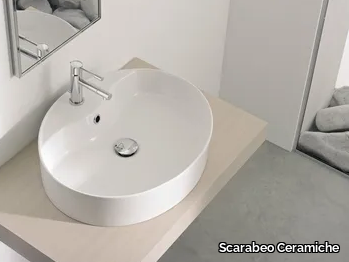 WIND R - Countertop round ceramic washbasin _ Scarabeo Ceramiche