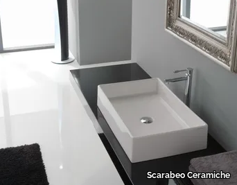 TEOREMA 60 - Countertop rectangular ceramic washbasin _ Scarabeo Ceramiche