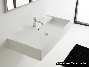 TEOREMA 120R A - Wall-mounted ceramic washbasin _ Scarabeo Ceramiche