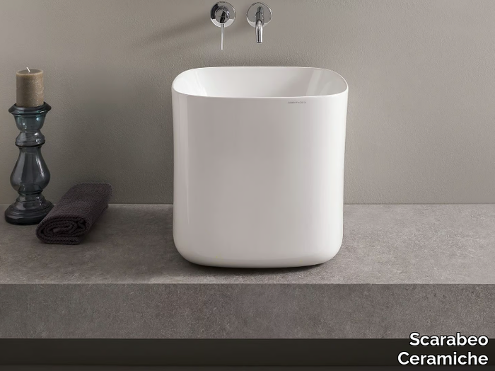 MOON - Countertop square ceramic washbasin _ Scarabeo Ceramiche