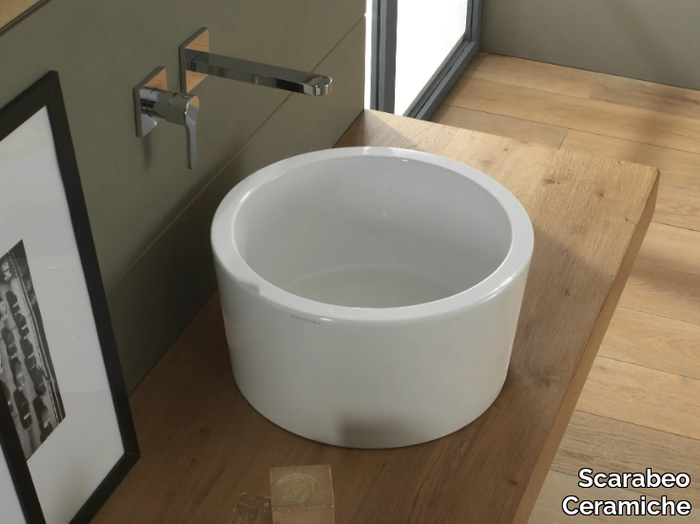 BUCKET - Countertop round ceramic washbasin _ Scarabeo Ceramiche