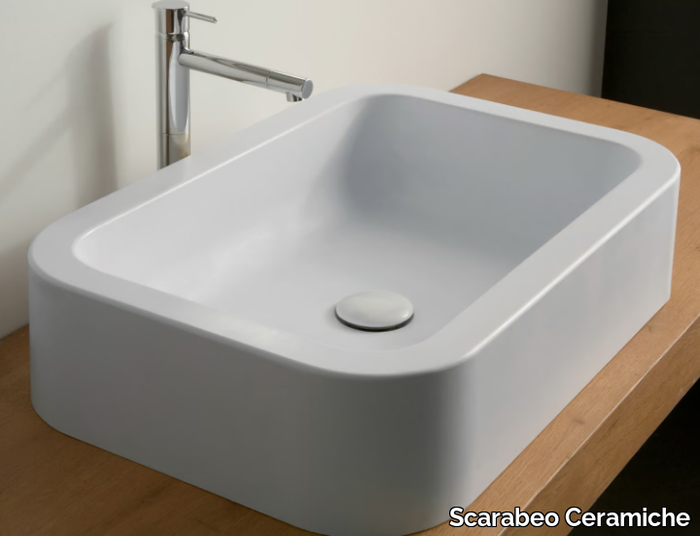 NEXT 60 - Countertop rectangular ceramic washbasin _ Scarabeo Ceramiche