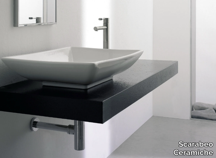 KYLIS - Countertop rectangular ceramic washbasin _ Scarabeo Ceramiche