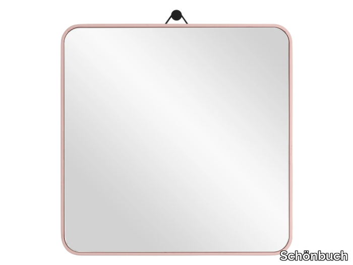 VIEW - Square wall-mounted framed oak mirror _ Schönbuch