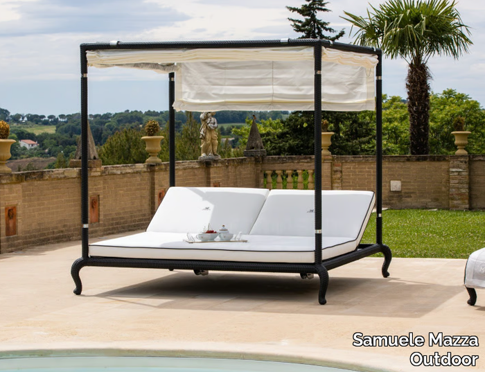 CANOPO - Recliner canopy garden bed with parasol _ Samuele Mazza Outdoor