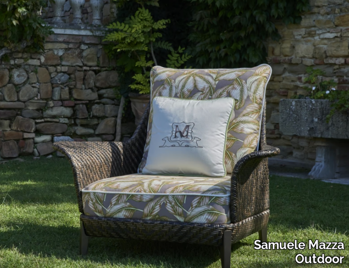 ARALIA - Fabric garden armchair with armrests _ Samuele Mazza Outdoor