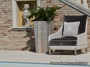 LAURUS - Ceramic marble-effect vase holder _ Samuele Mazza Outdoor