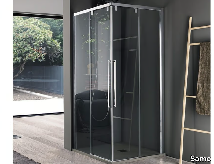 ACRUX - Crystal shower cabin with hinged door _ Samo