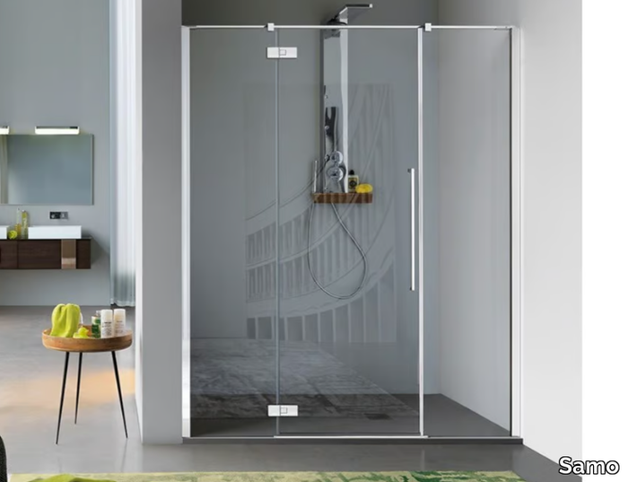 ZENITH - Niche tempered glass shower cabin with hinged door _ Samo