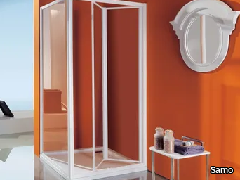 CIAO - Corner shower cabin with tray with folding door _ Samo