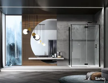 ZENITH - Tempered glass shower cabin with hinged door _ Samo