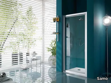 AMERICA - Niche shower cabin with hinged door with tray _ Samo