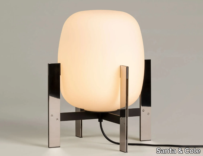 CESTA METÁLICA - LED Glass and Stainless Steel table lamp _ Santa & Cole